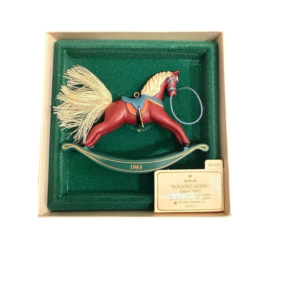 1983‎ Hallmark Rocking Horse Ornament 3rd in Series – With Original Box